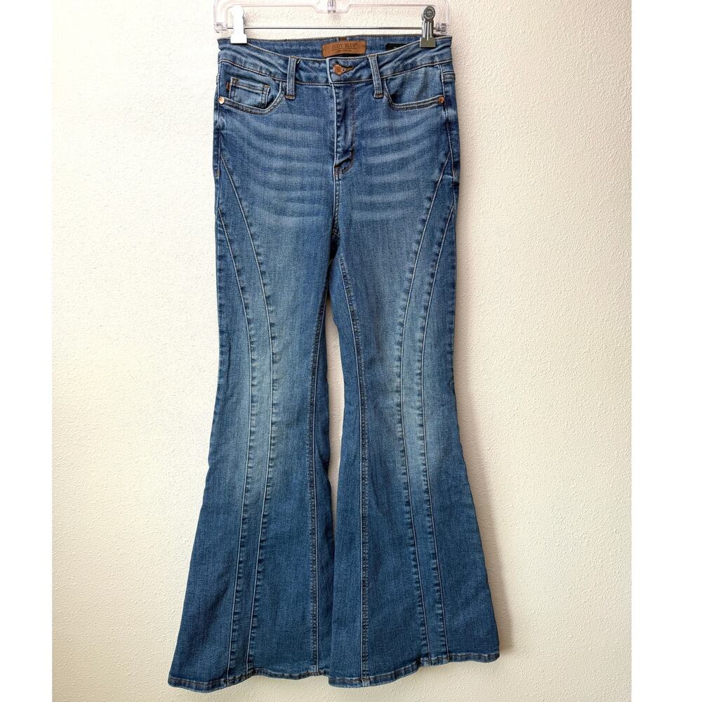 Judy Blue Flare Jeans Double Seam Stretch High Rise - Picture 2 of 15